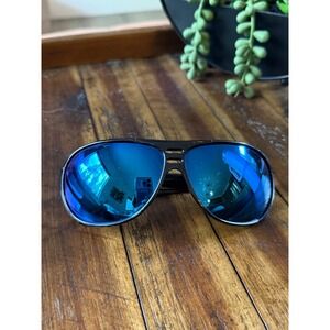 Suncloud Joyride Polarized Sunglasses Black Frame Blue Mirror Lens Sport Aviator